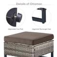 thumbnail image 4 of Gymojoy 2 Pieces Outdoor Ottoman, Patio All Weather Rattan Wicker Footstool Footrest Seat with Removable Cushion,Gray, 4 of 6