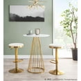 thumbnail image 6 of Lumisource Dakota Contemporary Upholstered Adjustable Barstool in Gold Steel and Cream Velvet - Set of 2, 6 of 8
