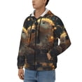 thumbnail image 3 of Wukai Adorable Otter Pair Hug Print Men's Zip-Up Hoodie,Fleece Full-Zip Hoodie for Men, Hooded Sweatshirt-Large, 3 of 5