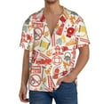 thumbnail image 3 of Xecao offers the Firefighter Icons for Men's Casual Short-sleeved Shirt, a button-up collared shirt with a pocket, perfect for beach vacations and yacht travel in the XX-Large size., 3 of 7