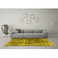thumbnail image 3 of Ahgly Company Machine Washable Indoor Round Persian Yellow Bohemian Area Rugs, 8' Round, 3 of 4