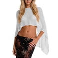 thumbnail image 2 of Hilenly Crochet Beach Cover Ups for Women Sheer Asymmetrical Knit Poncho Tops Shawl Cape Top Swimsuit Coverup, 2 of 6