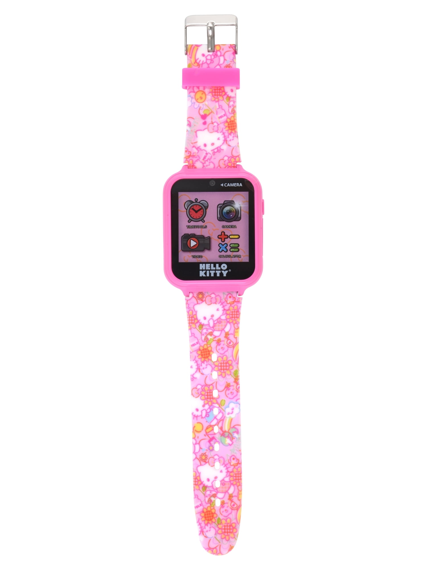 San Rio Hello Kitty Unisex Child Smart Watch with Silicone Strap with Rectangular Pink Case 42MM ( HK4152WM)