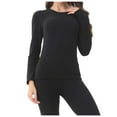 thumbnail image 4 of Gyexs Thermal Underwear for Women - Thermal Underwear for Men Cotton, Lined Long Sleeve Tops Two Piece Sets, #05 Black, Size XXXXL, 4 of 4