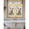 thumbnail image 4 of Pig Sunflowers Living Room Curtains 2 Panel, Yellow Floral Elegant Checkered Pastoral Cafe Window Treatment, Farmhouse Bedroom Bathroom Kitchen Curtains Drapes 104"x54", 4 of 6