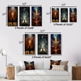 thumbnail image 4 of Designart "Revelation of Ancient Atlantis Mystery of Light IV" Abstract Landscape Framed Wall Art Set Of 3 - Red Abstract Landscapes Frame Canvas Set For Living Room Decor, 4 of 6