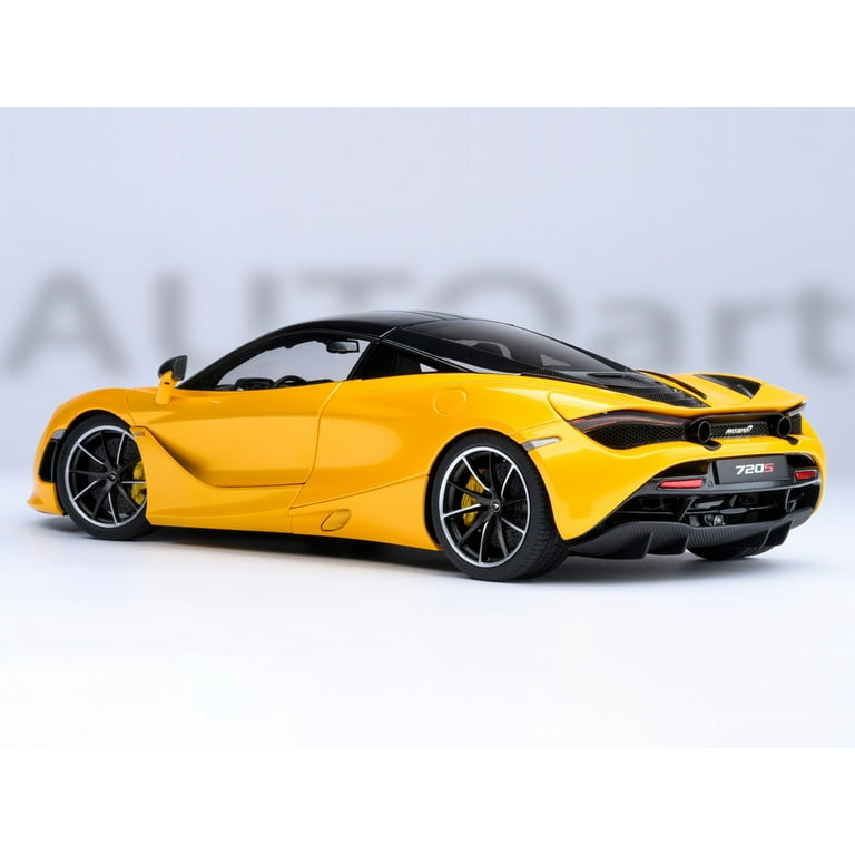 McLaren 720S Volcano Yellow with Black Top and Carbon Accents 1/18