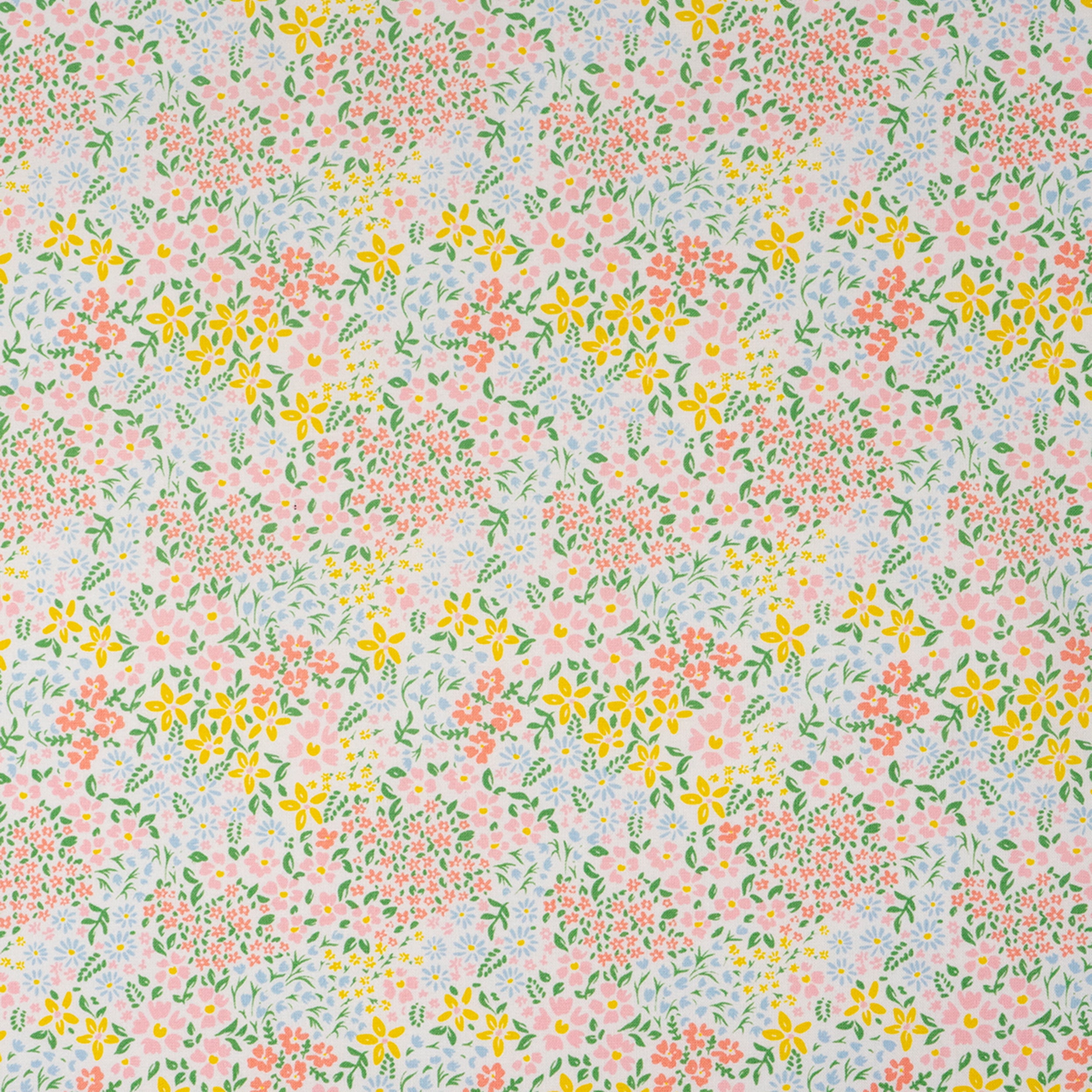 Singer Fabric, 100% Cotton, Sewing & Crafting, 44" Wide, Modern Packed Flowers, Cut by Yard