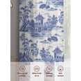 thumbnail image 6 of Sheer Curtains 72 Inches Long 2 Panels, Chinese Style Garden Plant Landscape Rod Pocket Curtain Voile Draperies, Chinoiserie Light Filtering Window Treatment for Living Room Kitchen Bedroom, 6 of 8