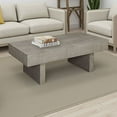 thumbnail image 6 of Lezy Coffee Table- 52 Inch- Gray Oak Wood Top- Double Pedestal Base, 6 of 9