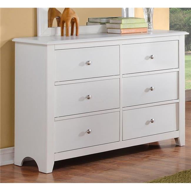 Benzara BM171573 34 x 48 x 17 in. Pine Wood 6 Drawer Dresser with