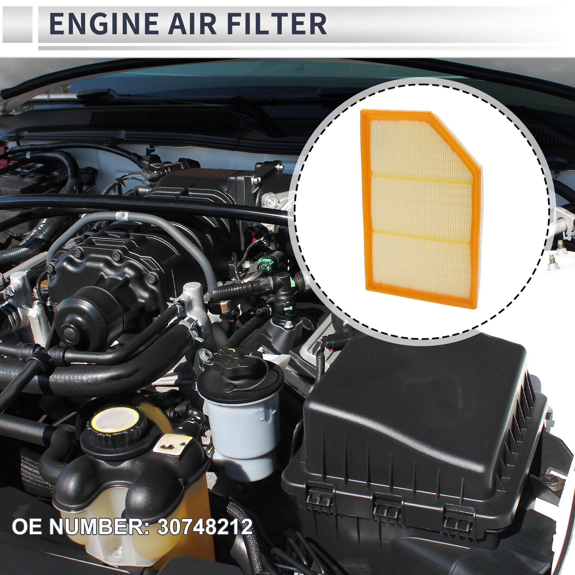 Unique Bargains Engine Air Filter for Volvo S80 4.4L 2007-2010 No.30748212