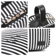 thumbnail image 5 of Pearl Angeli Toiletry Bag for Women Portable Cosmetic Bag Large Wash Bag Toiletries Storage Bag Waterproof Stripe Makeup Bag for Girls Ladies (Black), 5 of 6