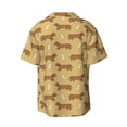 thumbnail image 5 of Uemuo Dachshund Dog Puppy Pattern Cotton Linen Short Sleeve Shirts,Casual Lightweight Button Down Shirts,Vacation Beach Summer Tops-X-Large, 5 of 7
