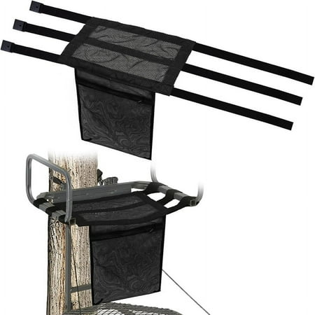 Universal Tree Stand Seat Replacement with Pocket Replacement Treestand Seat with Adjustable Strap Hunting Polyester Black