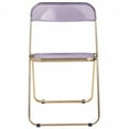 thumbnail image 3 of LeisureMod Lawrence Modern Acrylic Folding Chair With Gold Metal Frame in Magenta, 3 of 10