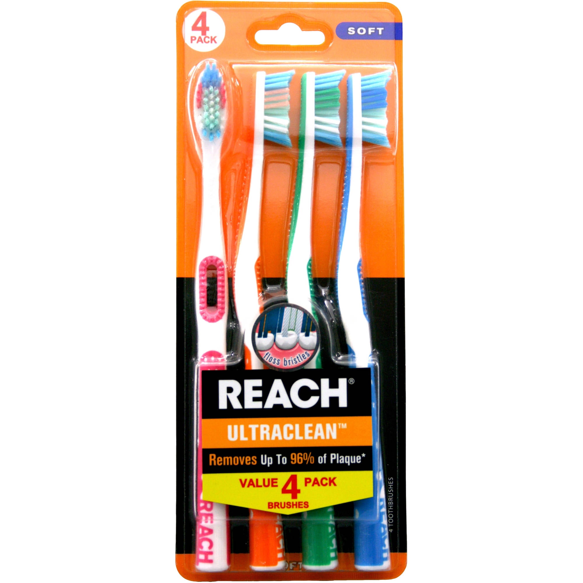 Reach Ultraclean Soft Bristle Toothbrush, 4 count