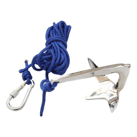 Bruce Style Boat Anchor Versatile Marine Accessories Polished With 5M Rope Fit For Boat Yacht Canoes Claw Anchor ,Easy to use