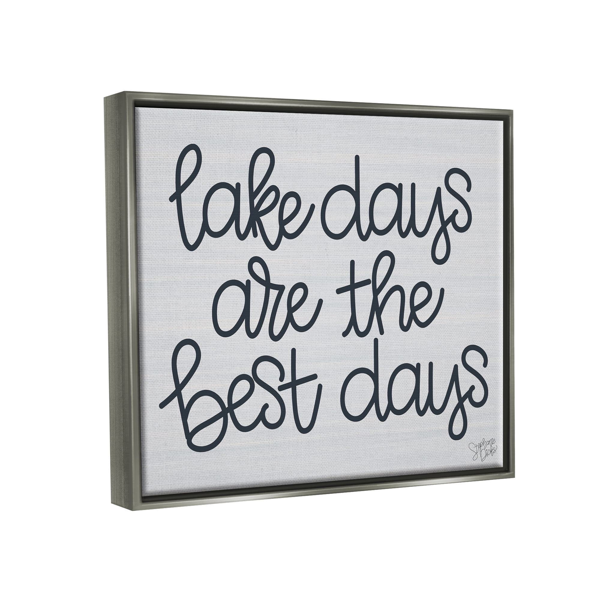 Stupell Lake Days Are Best Nautical Phrase Landscape Painting Gray Floater Framed Art Print Wall Art