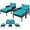 Turquoise, variant on DORTALA Outdoor Rattan Furniture Set – 5 Piece Patio Conversation Group with Cushions, Glass Table, Ottomans and Chairs for Backyard or Balcony