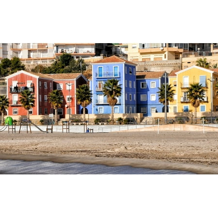 LAMINATED POSTER Beach Spain Villajoyosa City Houses Colors Poster Print 24 x