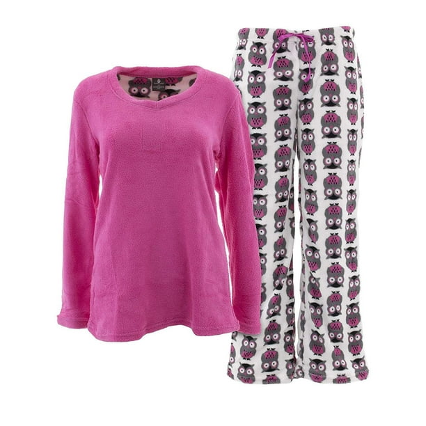 Donna L'oren Women's Fleece Pajamas Set Giftable Coral or Micro Fleece ...