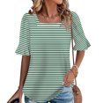 thumbnail image 2 of Blusas de Manga Corta para las Mujeres, Moda Verano Impreso, Blusas de Cuello Redondo, Chaqueta de Manga Corta para las Mujeres, 2 of 8