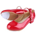 thumbnail image 1 of Shiny Kid Steps Red PU Leather Tap Dance Shoes for Girls, 1 of 8