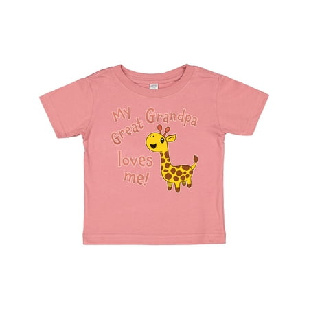 

Inktastic My Great Grandpa Loves Me- Cute Giraffe Gift Baby Boy or Baby Girl T-Shirt