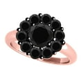 thumbnail image 1 of Mauli Jewels 3.5 CT Halo Black Diamond Flower Shape Prong Set Womens Ring In 10K Rose White & Yellow Gold, 1 of 6
