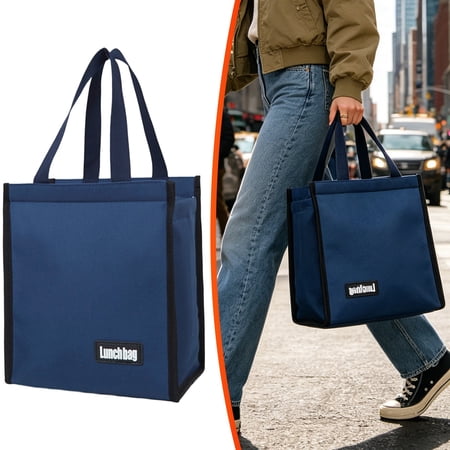 Tucknest Insulated Lunch Bag for Adults Large Capacity Cooler for Work Travel Picnic Reusable Thermal Lunch Box with Leak Proof Zipper BLue