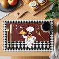 thumbnail image 2 of Red Kitchen Chef Placemats Set of 8, Black Plaid Gourmet Food Vintage Placemats for Dining Table, Place Mats for Kitchen Tabletop, Waterproof Wipeable Dining Table Mats Set, 2 of 9