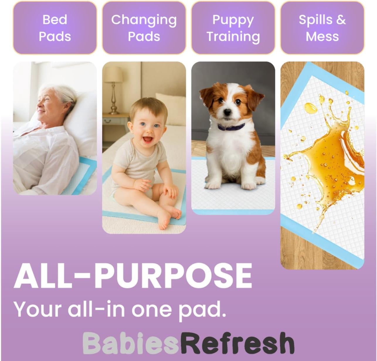 Super Absorbency Disposable Underpads, 22” x 22", 100 Count, Leakproof Quick Drying for Multi-use for Babies, Puppy Pads and Adults, Potty Training Pads, Pet Pee Pads, Cat Pee Pads, Blue, Medium