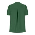 thumbnail image 7 of Timegard Womens Tops V Neck Puff Short Sleeve Lightweight Blouse Casual Work Tops Ruched Solid Color, 7 of 7