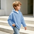 thumbnail image 6 of KyCheLot Boys Hoodie Quarter Zip Long Sleeve Textured Sweatshirt Fashion School day Activewear for Boys Age 3-14, 6 of 9