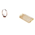 thumbnail image 1 of Elegante organizador de metal con estante y bandeja para postres, ideal para el hogar, o fiestas. Incluye asa y soporte para joyas., 1 of 8