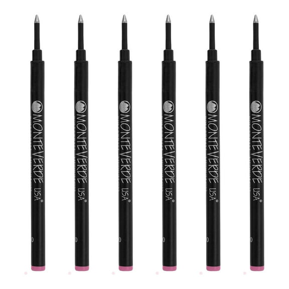 Monteverde Rollerball Pen Refill Medium Point Pink Ink 6 Pack (G233MG)