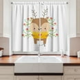 thumbnail image 2 of Ambesonne Deer Kitchen Curtains, Animal Letter with Ivy Flowers, 55"x39", Pale Brown White Orange, 2 of 3