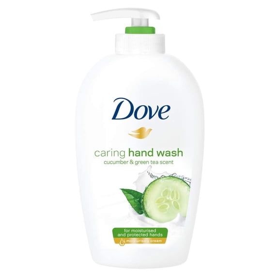 Dove Caring Hand Wash Cucumber & Green Tea Scent PH Balanced Scented Moisturizing Hand Soap for Working Hands and Dry Hands 8.45 Oz