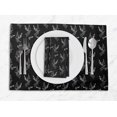 thumbnail image 1 of S4Sassy Black Lavender Leaves Washable Printed Dining Reversible Tablemats With Napkins Set, 1 of 3