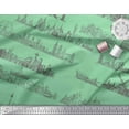 thumbnail image 3 of Soimoi Green Rayon Fabric Different City Monuments Architectural Fabric Prints By Yard 42 Inch Wide, 3 of 3