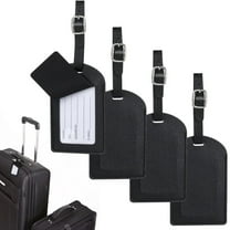 LCHOME 4 Pieces PU Leather Luggage Bag Case Tags,Bag Suitcase Labels Leather Luggage Tags for Suitcases,PU Leather Name ID Labels Privacy Luggage Labels for Travel Bag Suitcase.