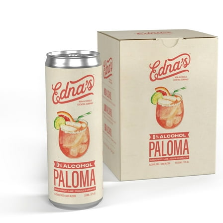Pack of 6, Ednas Non-Alcoholic Cocktails Paloma 4-Pack, 48 fl oz