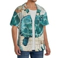 thumbnail image 3 of Lafuoo Watercolor Sea Turtle Pattern Men's Cuban Collar Short Sleeve Shirt, Button-Down Resort Beach Pocket Shirt-XX-Large, 3 of 7