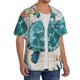 thumbnail image 2 of Balery Watercolor Sea Turtle Camisa Casual de Manga Corta con Botones para Hombre, Texturizada, Estilo Cubano, para Playa, Verano-3X-Large, 2 of 5