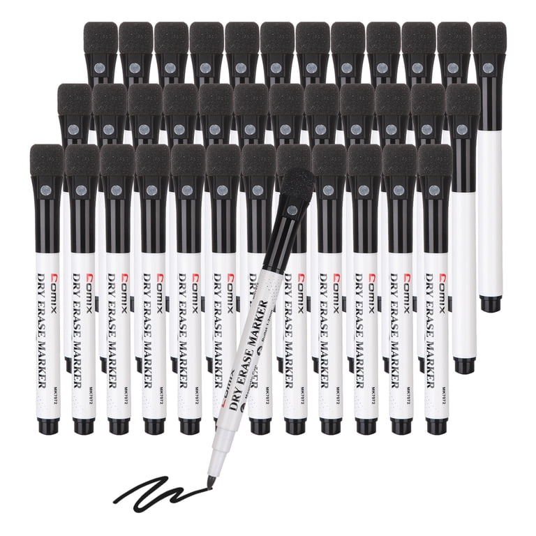 Comix Magnetic Dry Erase Markers, Black, Fine Tip (36-Pack) photo 1