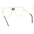thumbnail image 4 of Womens Rhinestone Shield Lace Mesh Lens Luxury Metal Rim Sunglasses All Gold, 4 of 4