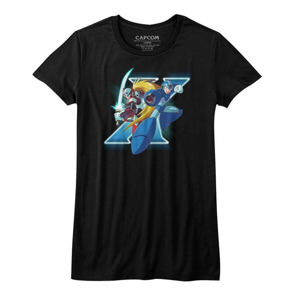 Mega Man X And Zero Black Junior Women's T-Shirt