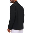 thumbnail image 3 of INSPIRE CHIC Men's Cuban Guayabera Shirt Long Sleeve Button Down Casual Summer Beach Shirts XL Black, 3 of 5