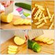 thumbnail image 5 of 2 uds cuchillo ondulado rosa y verde, cuchillo para cortar patatas de acero inoxidable, cuchillo ondulado para tierra, herramientas de cocina patatas fritas, frutas, verduras, zanahorias ER, 5 of 5